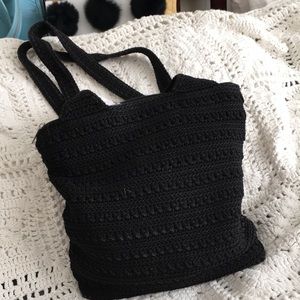 Beautiful SAK Bag Woven Black Material.